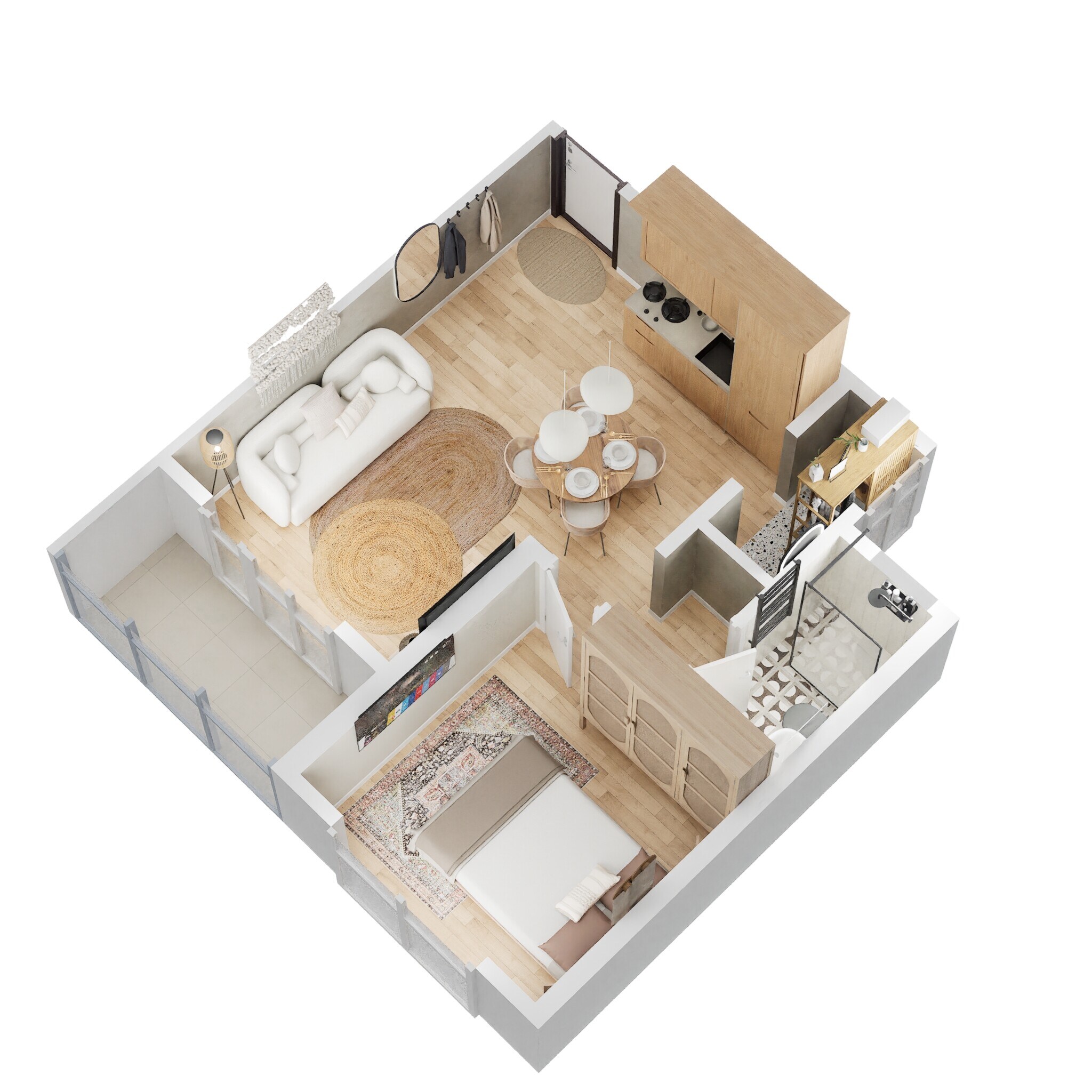Floor plan of 1 BHK 367 Sq. Ft. Apartment in Kolte Patil Life Republic Oro Avenue, Pune
