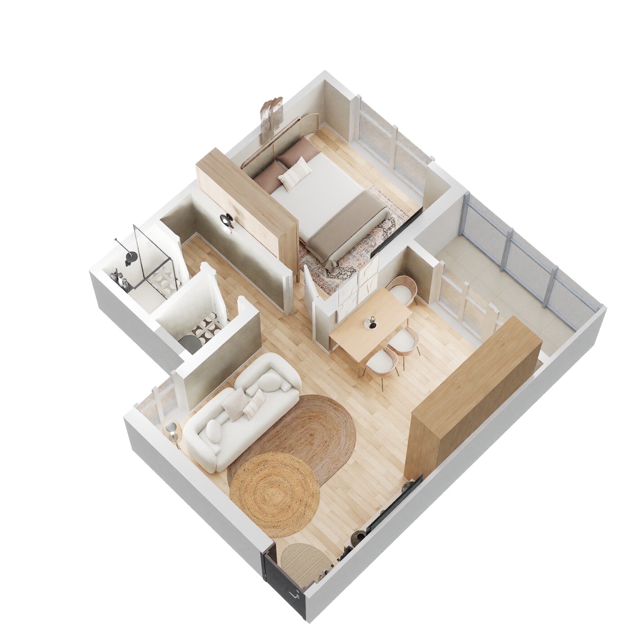 Floor plan of 1 BHK 425 Sq. Ft. Apartment in Kolte Patil Life Republic Oro Avenue, Pune