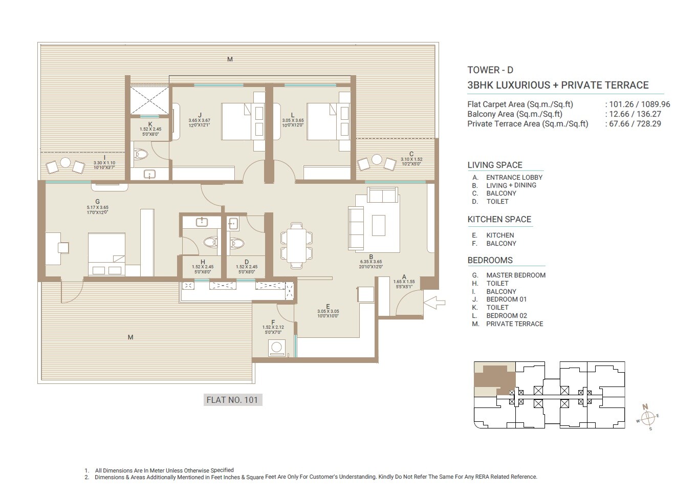 3 BHK 1089 Sq. Ft. Apartment