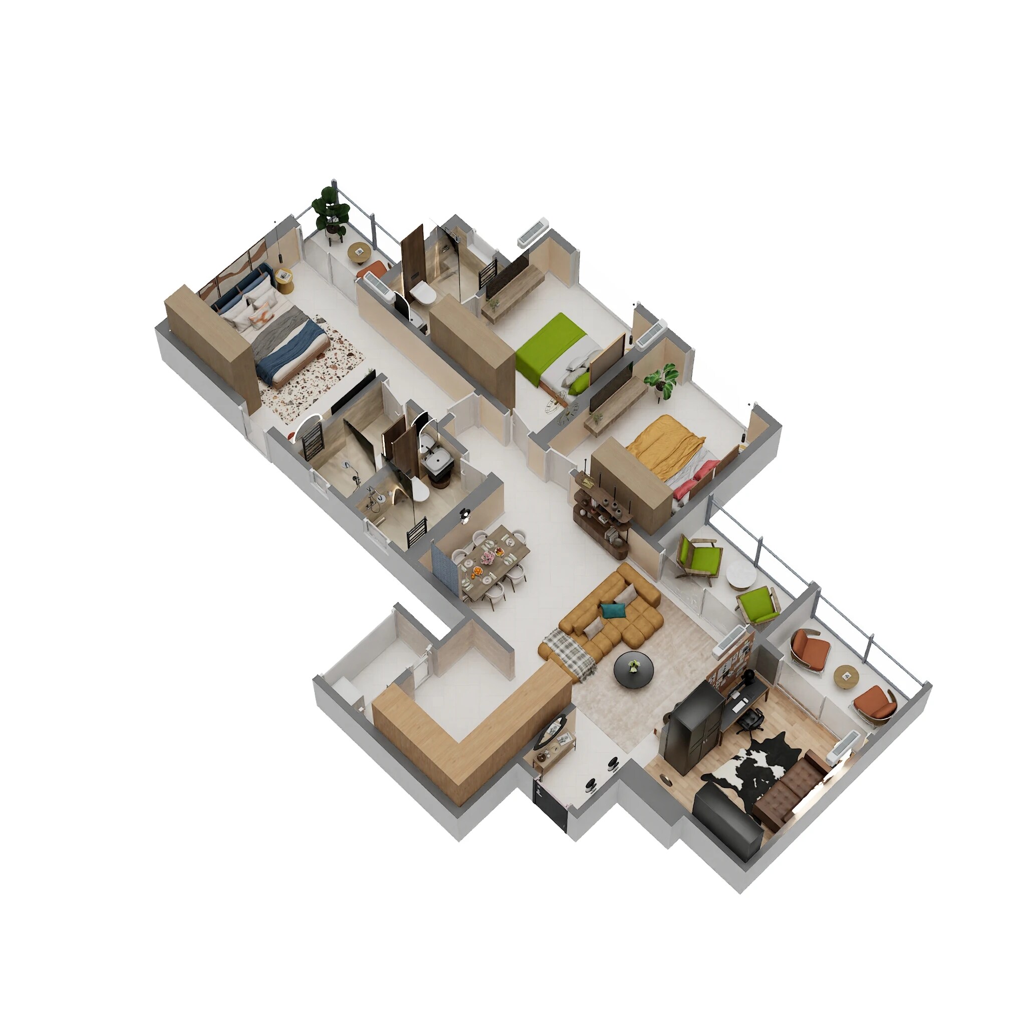 3 BHK 1121 Sq. Ft. Apartment