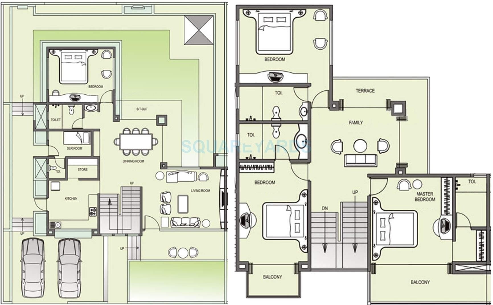 Floor plan of 4 BHK 5304 Sq. Ft. Villa in Kolte Patil Maple Leaves, Pune