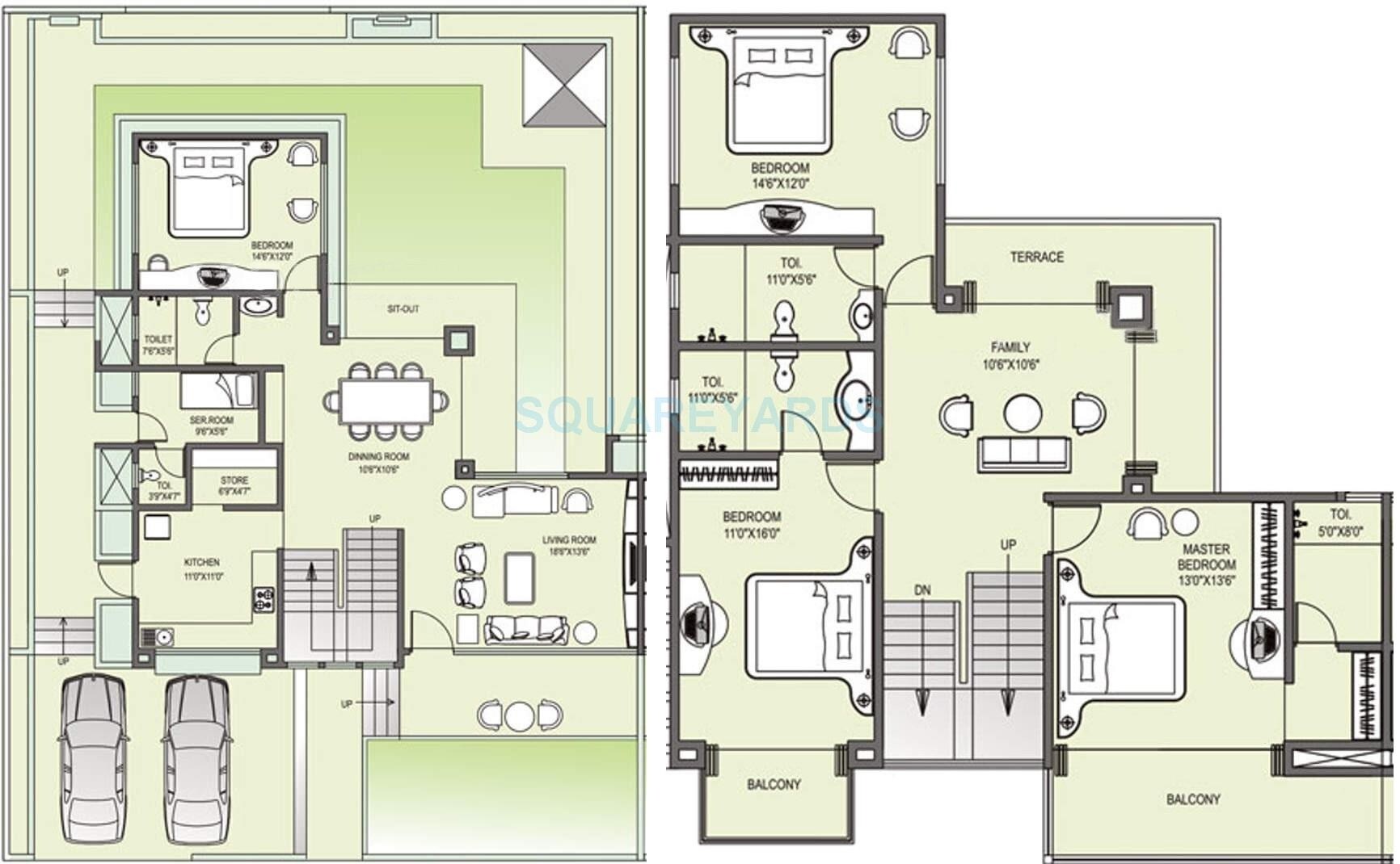 Floor plan of 4 BHK 4593 Sq. Ft. Villa in Kolte Patil Maple Leaves, Pune