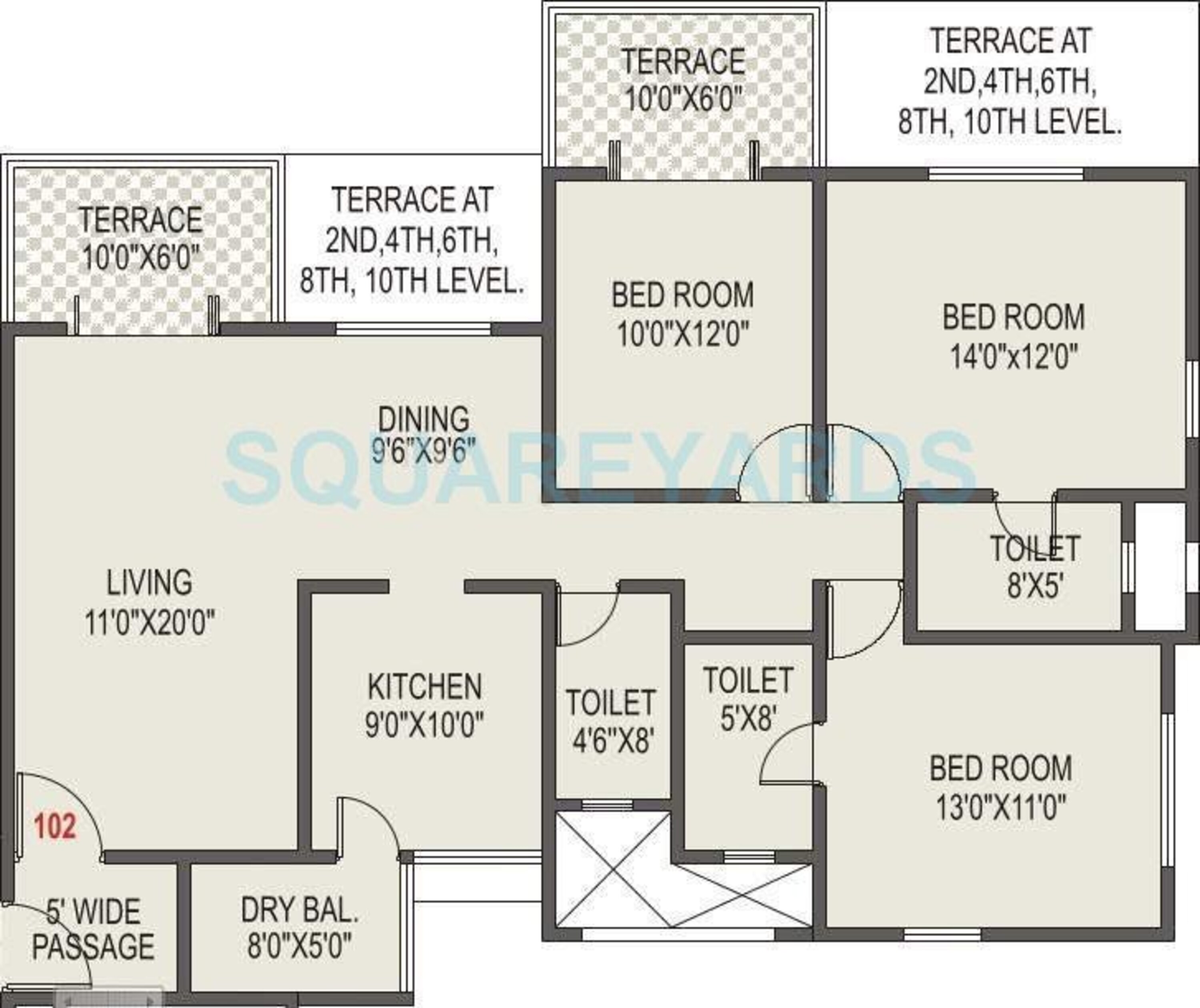 kolte patil margosa heights apartment 3bhk 1600sqft 11710