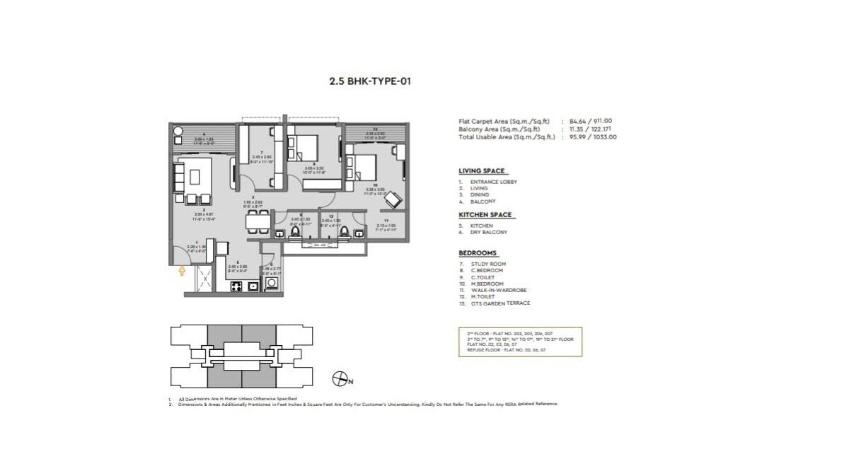 2 BHK 1033 Sq. Ft. Apartment