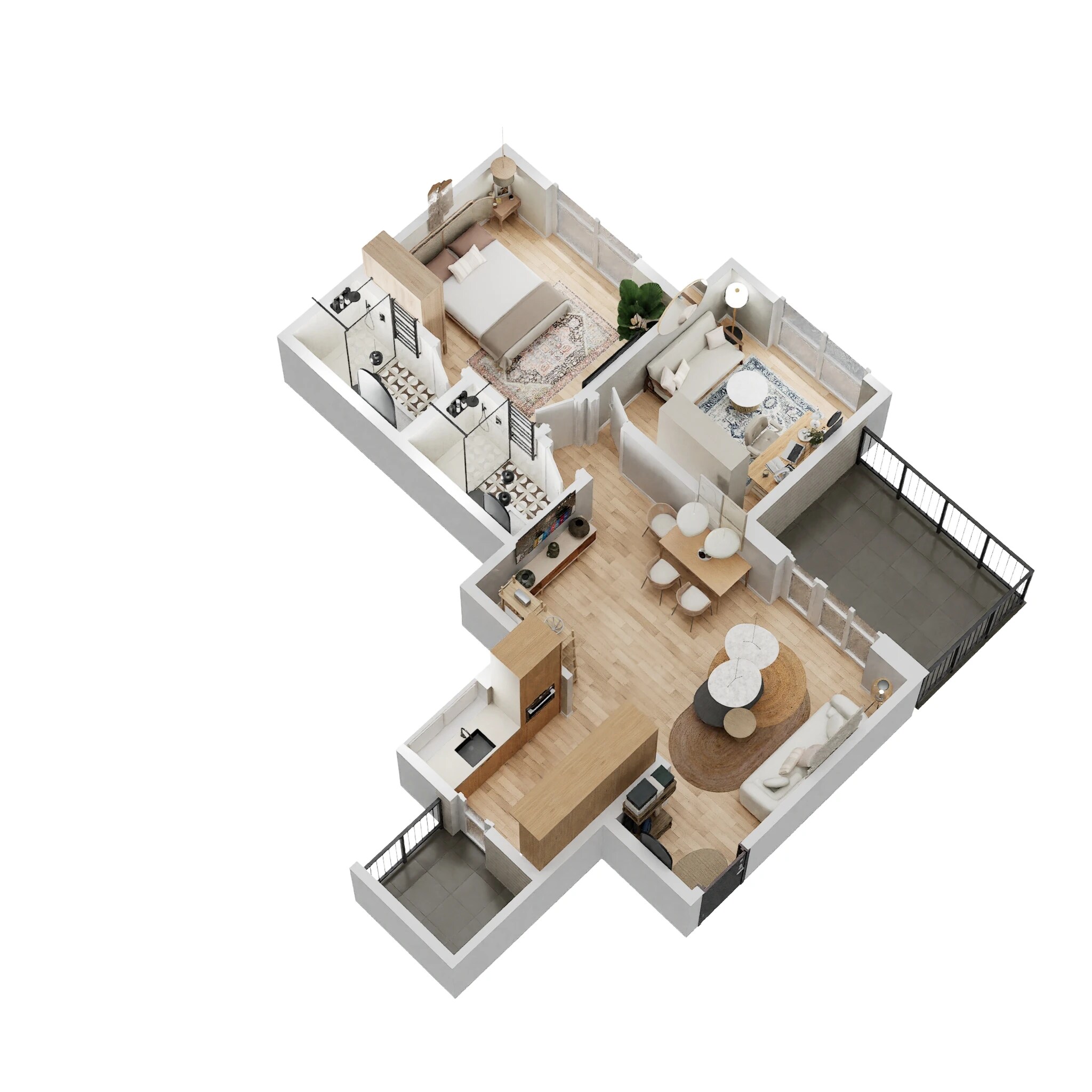 Floor plan of 2 BHK 656 Sq. Ft. Apartment in Kolte Patil Western Avenue, Pune