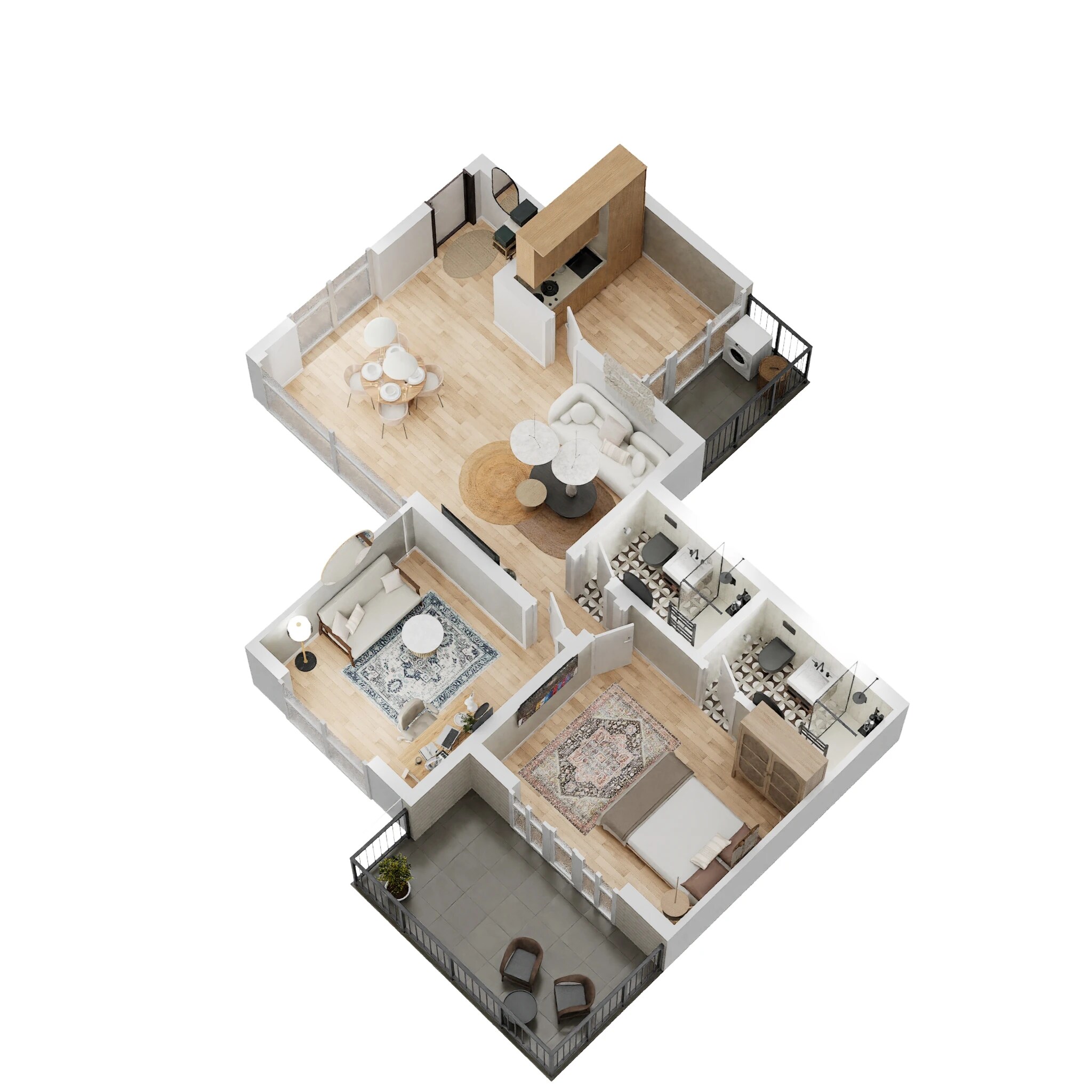 Floor plan of 2 BHK 562 Sq. Ft. Apartment in Kolte Patil Western Avenue, Pune