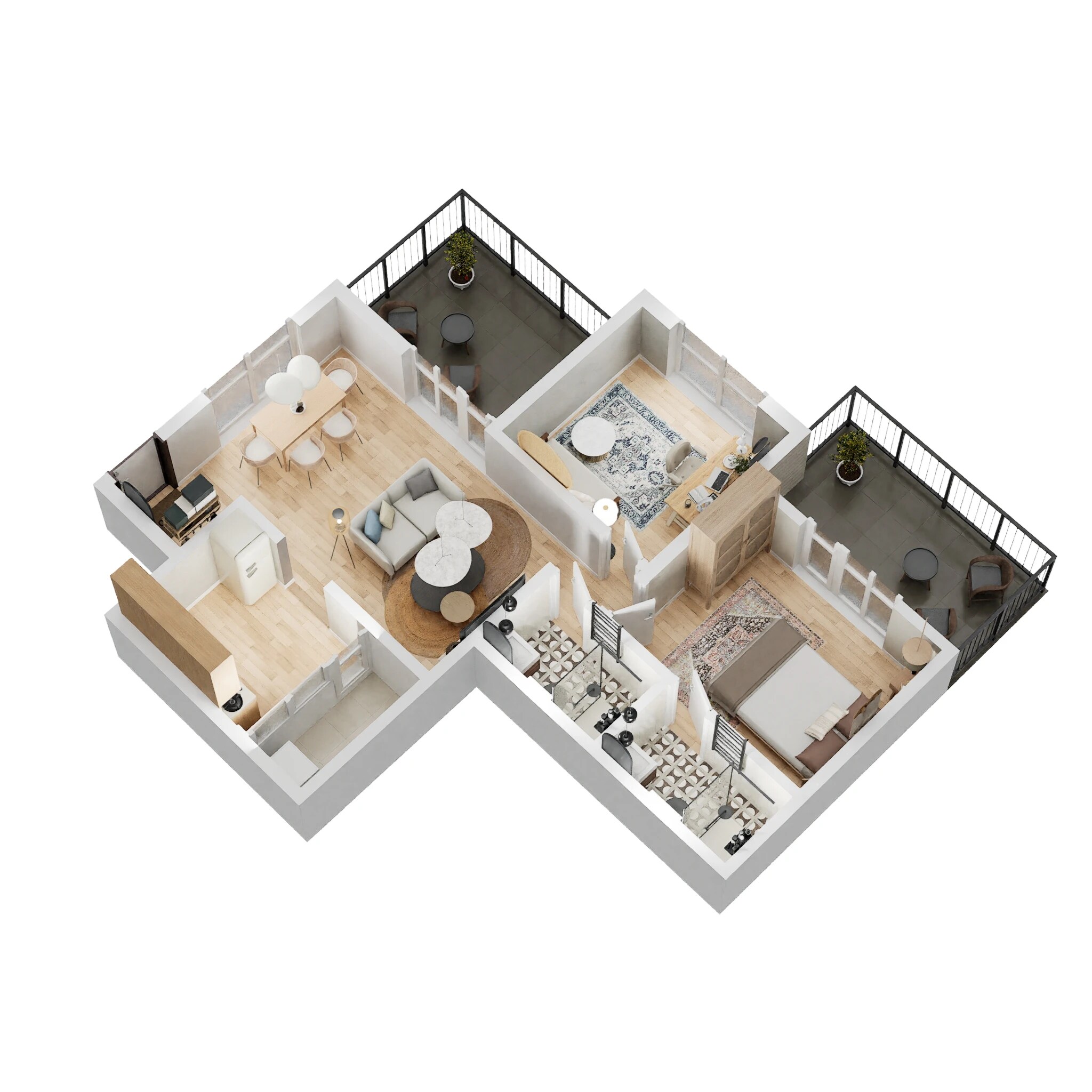 Floor plan of 2 BHK 652 Sq. Ft. Apartment in Kolte Patil Western Avenue, Pune