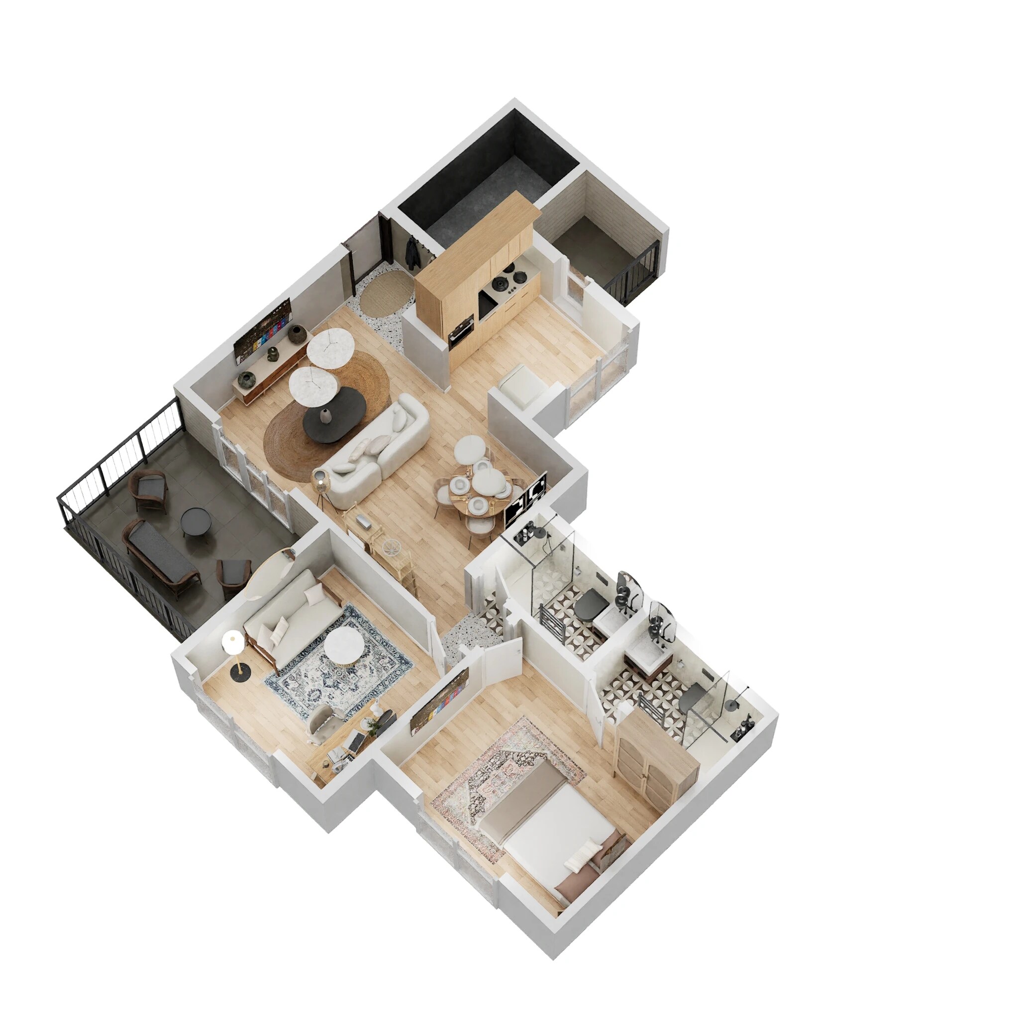 Floor plan of 2 BHK 600 Sq. Ft. Apartment in Kolte Patil Western Avenue, Pune