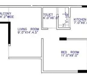 1 BHK 486 Sq. Ft. Apartment in Konark Bora Pride