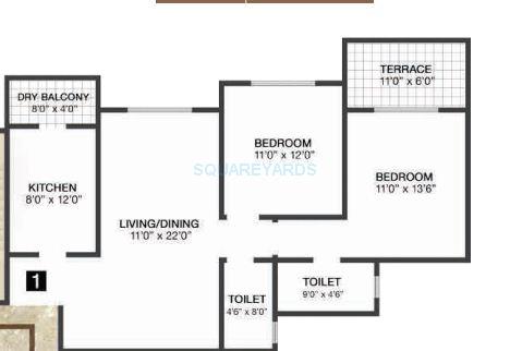 2 BHK 1191 Sq. Ft. Apartment
