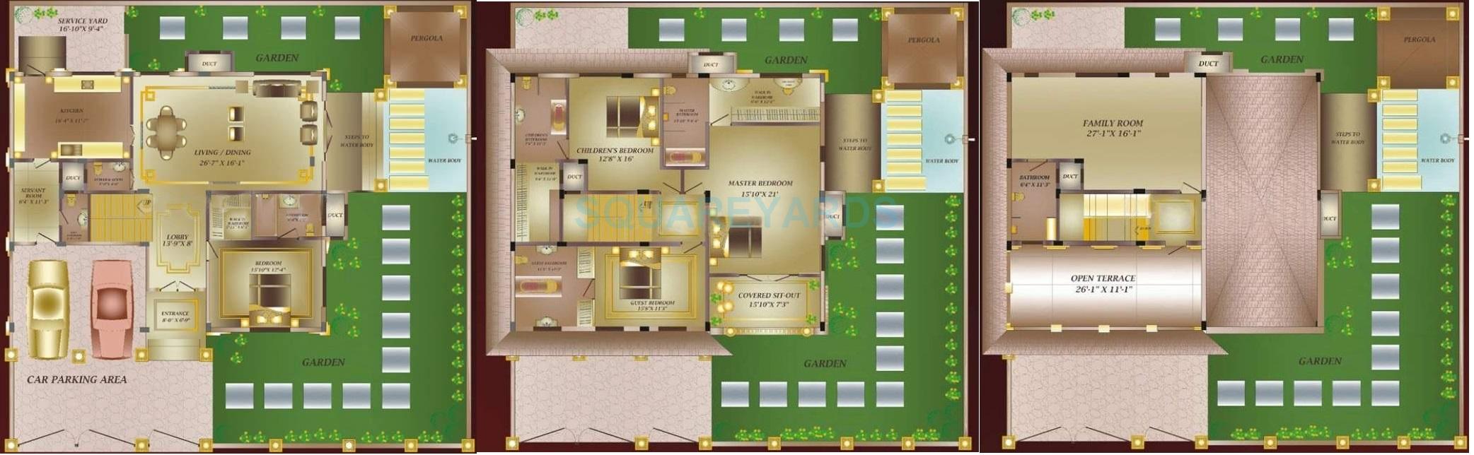 Floor plan of 4 BHK 4800 Sq. Ft. Villa in Konark Villa Espaniol, Pune