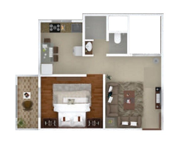 1 BHK 428 Sq. Ft. Apartment