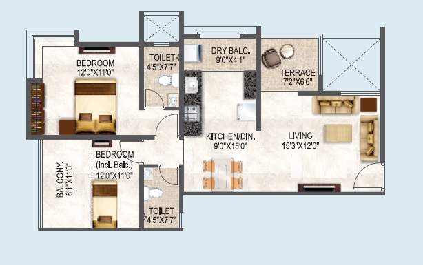 Kotibhaskar Aaravi 2 BHK Layout