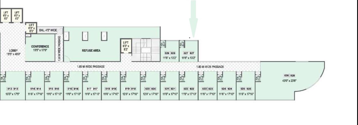 Floor plan of 152 Sq. Ft. Office Space in Krisala 41 City Hub, Pune