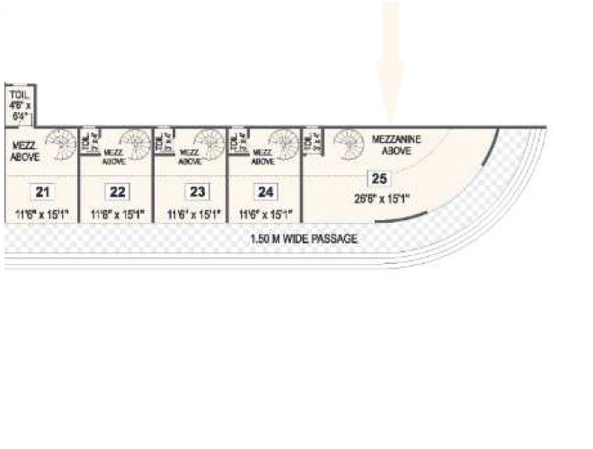 Floor plan of 823 Sq. Ft. Retail Shop in Krisala 41 City Hub, Pune