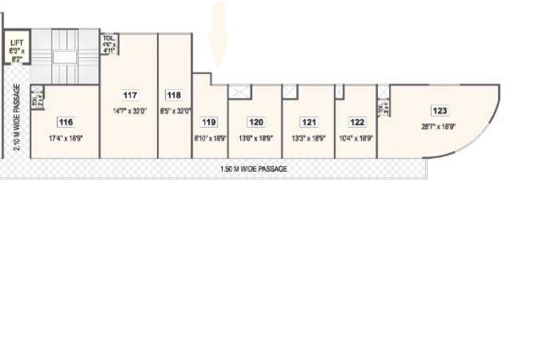 Floor plan of 197 Sq. Ft. Retail Shop in Krisala 41 City Hub, Pune