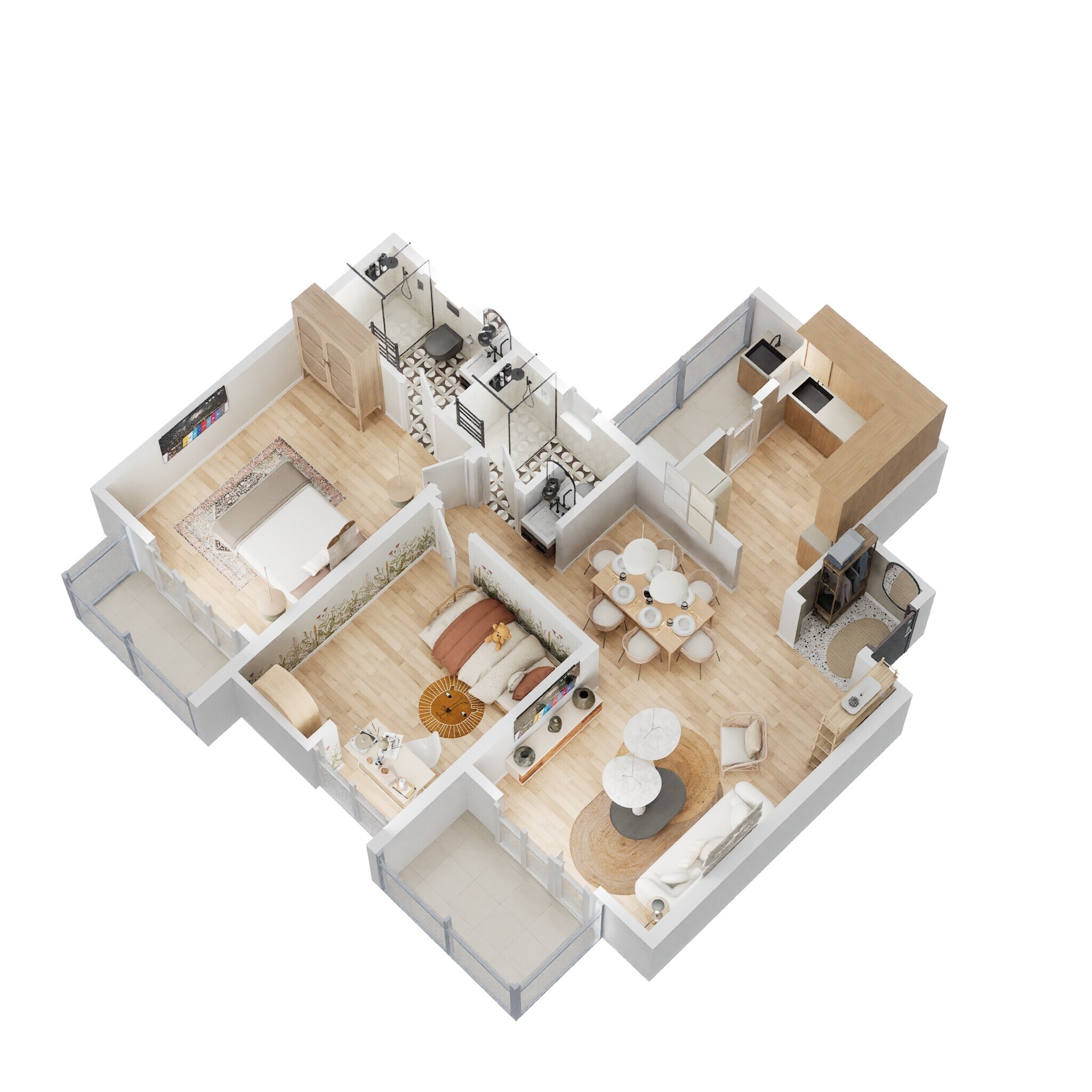 Floor plan of 2 BHK 765 Sq. Ft. Apartment in Krisala 41 Luxovert, Pune