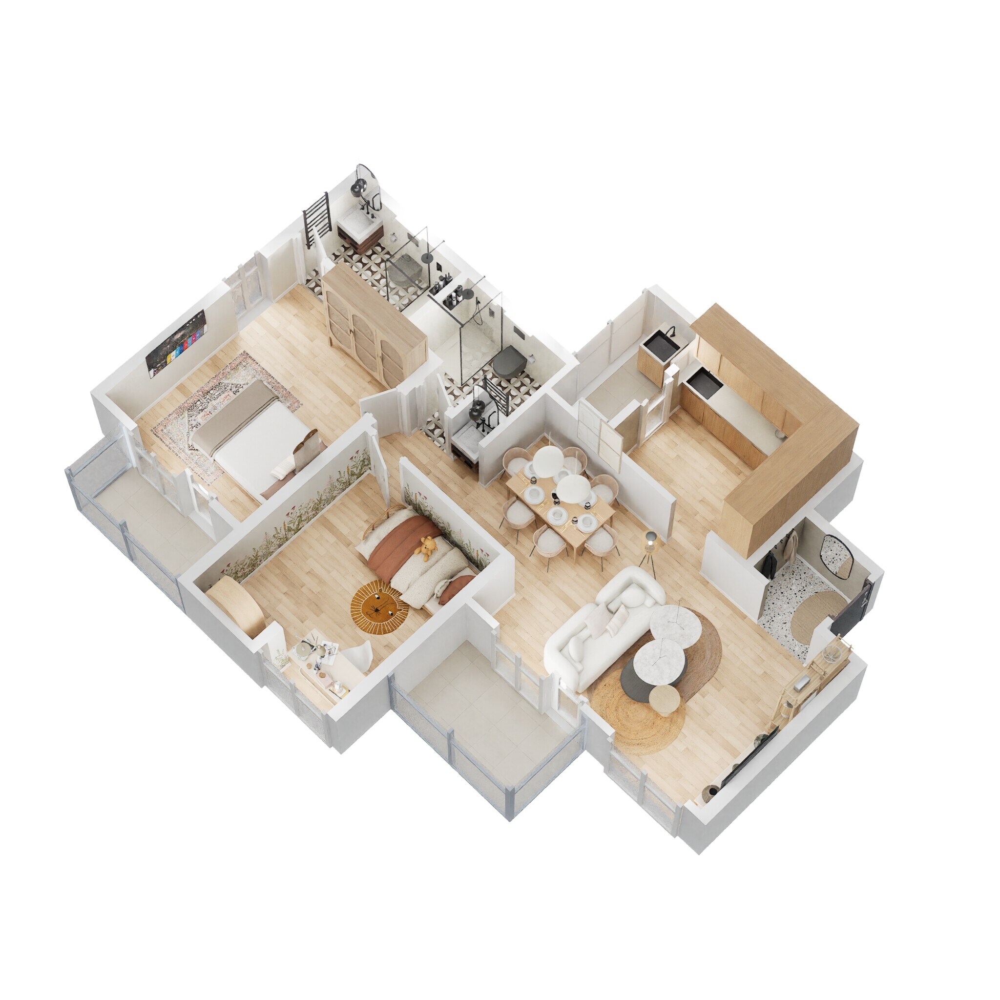 Floor plan of 2 BHK 817 Sq. Ft. Apartment in Krisala 41 Luxovert, Pune