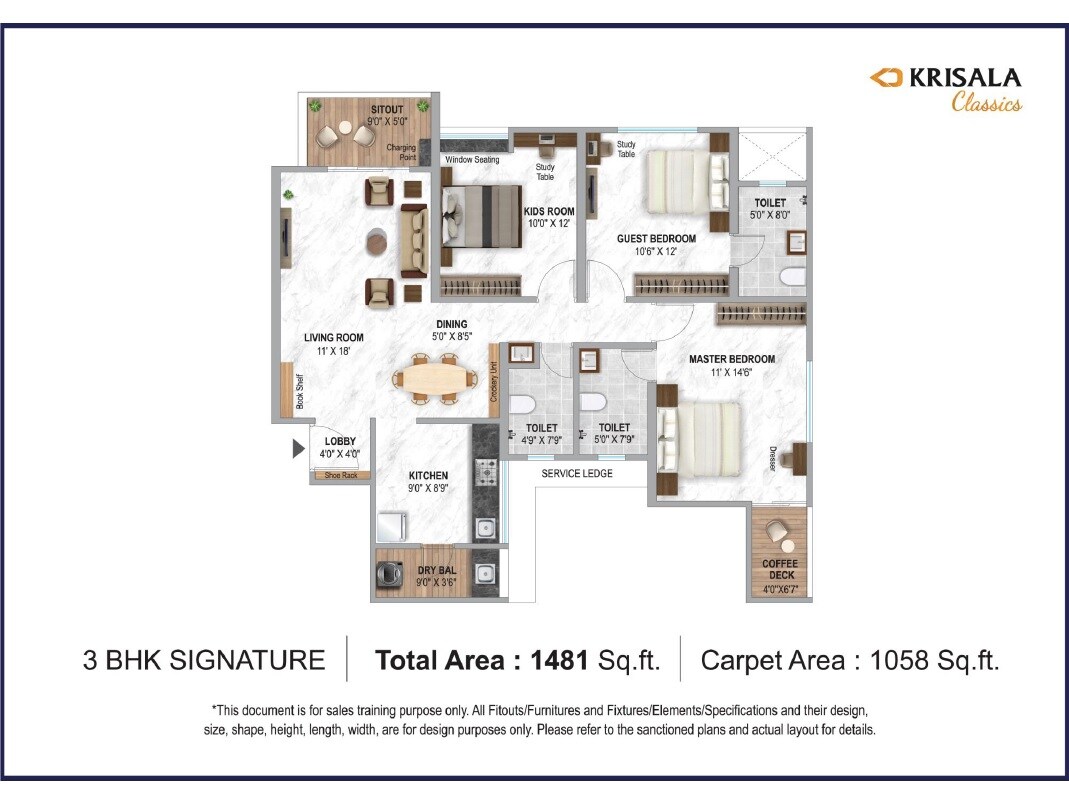 Other, krisala-41-luxovert 3 Bedroom 1481 Sq.Ft. Apartment In Tathawade Pune 6891319