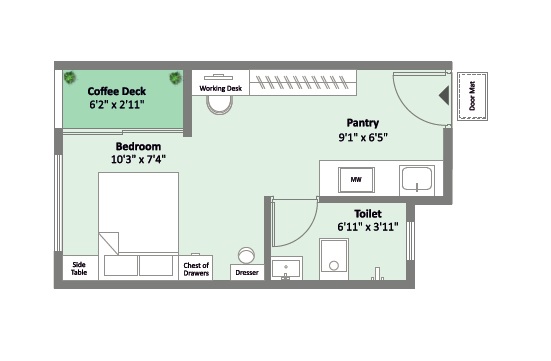 202 Sq. Ft. Studio in Krisala 41 Westworld