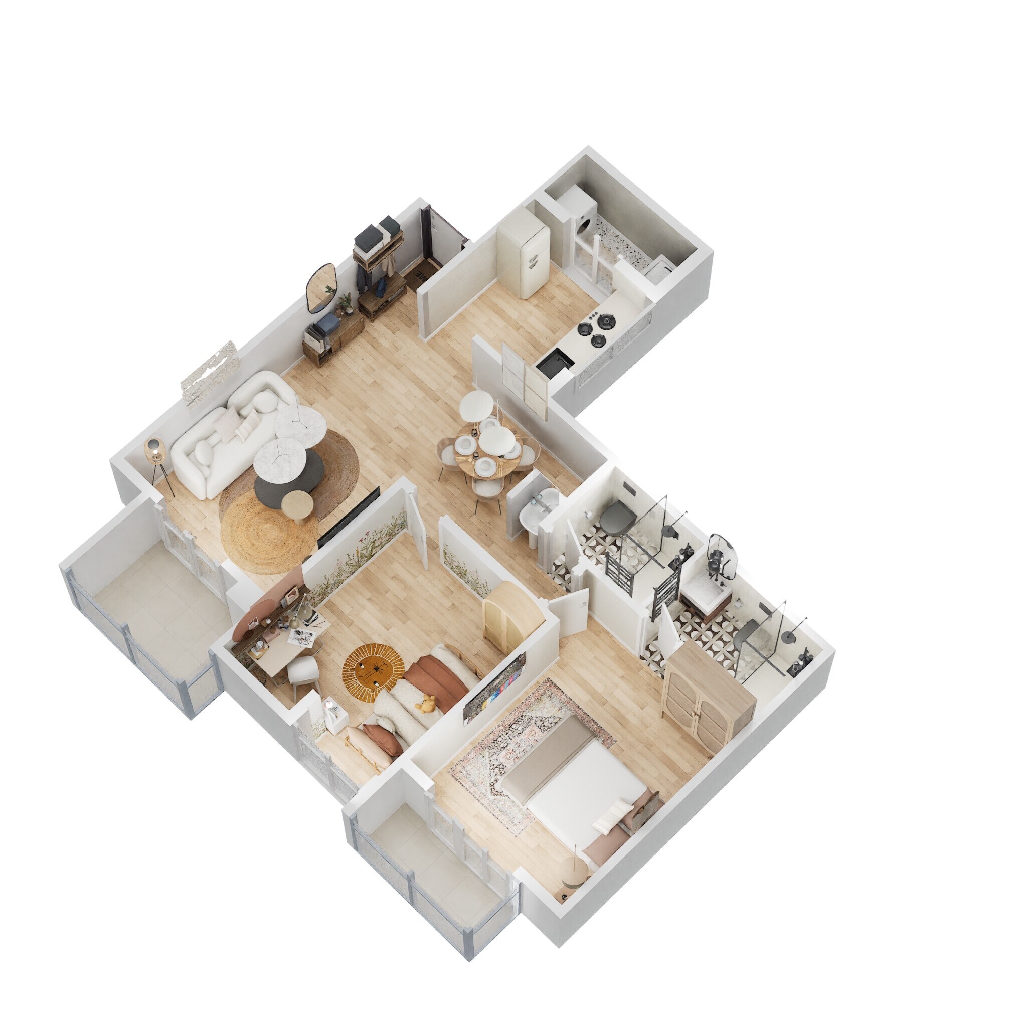 Floor plan of 2 BHK 753 Sq. Ft. Apartment in Krisala 41 Zillenia, Pune