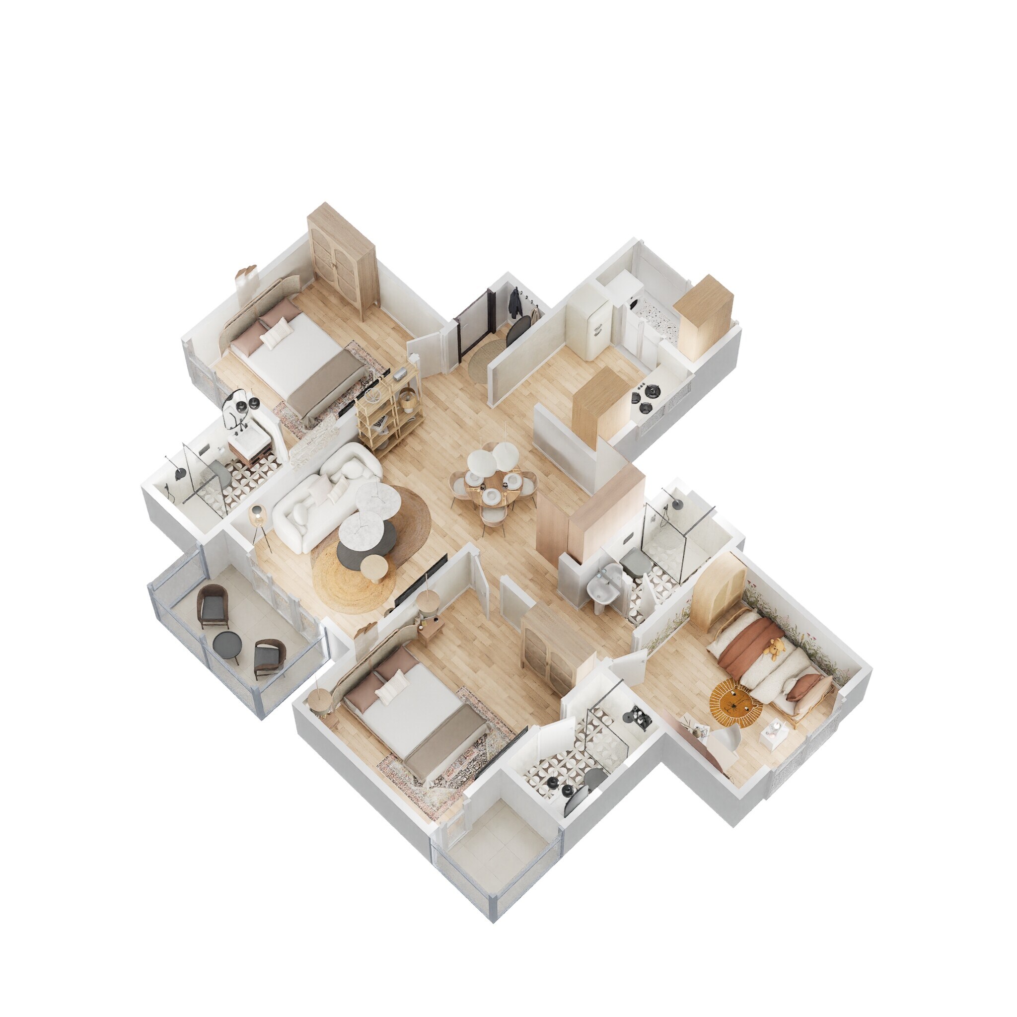 Floor plan of 3 BHK 904 Sq. Ft. Apartment in Krisala 41 Zillenia, Pune
