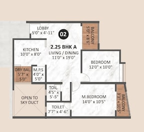 2 BHK 839 Sq. Ft. Apartment in Krisala Aventis
