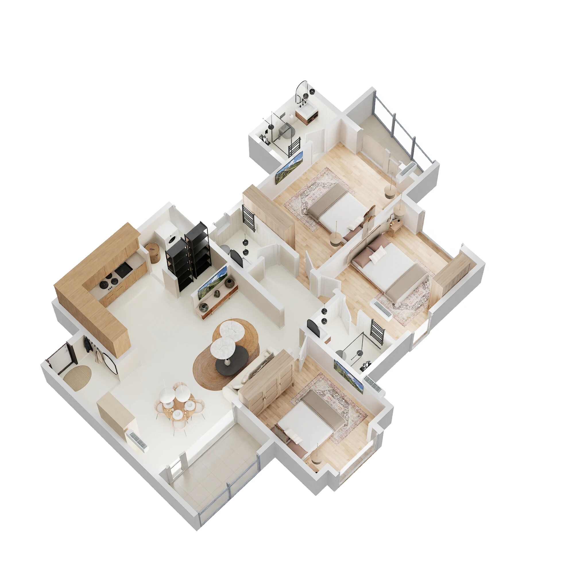 Floor plan of 3 BHK 1109 Sq. Ft. Apartment in Krisala Aventis, Pune