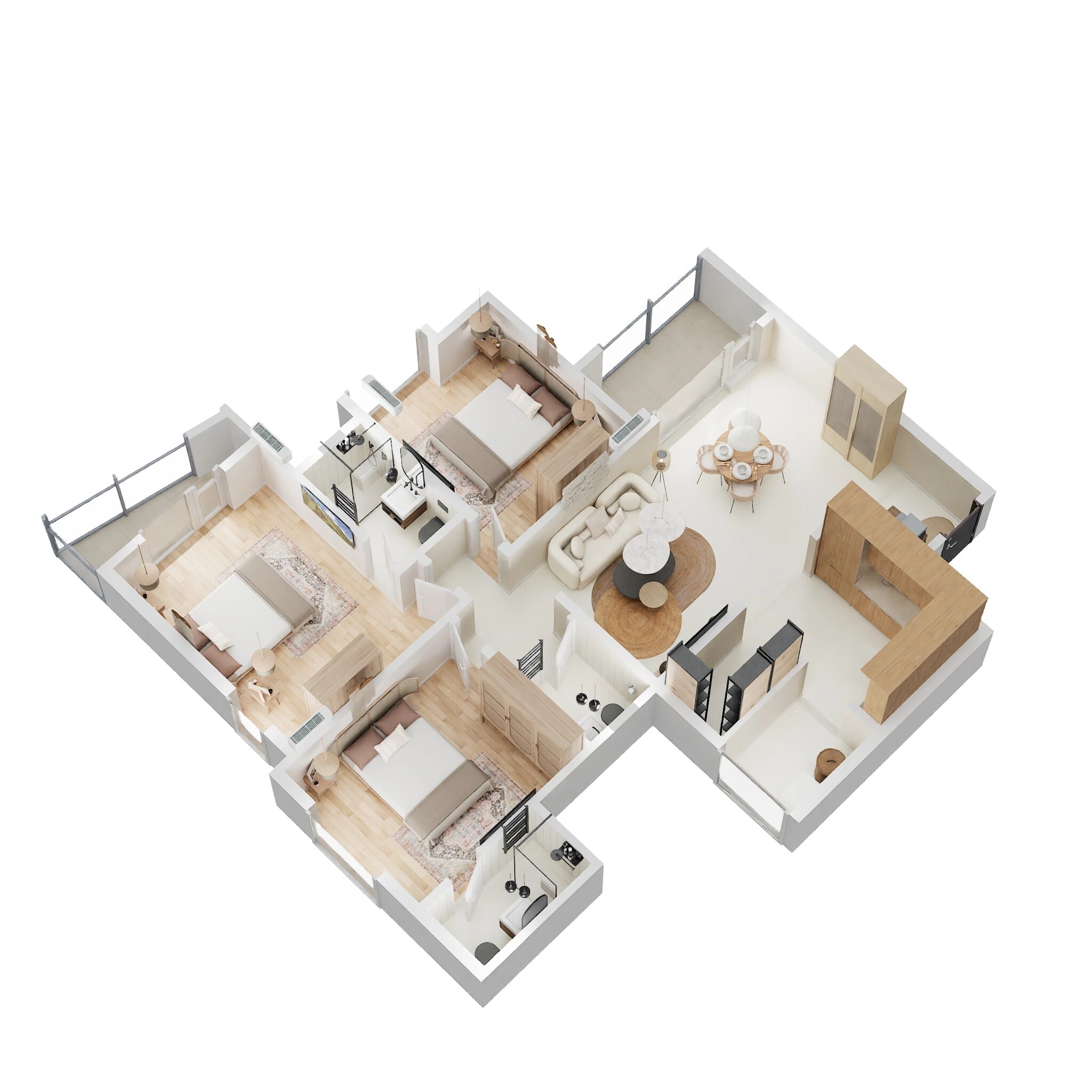 3 BHK 1116 Sq. Ft. Apartment