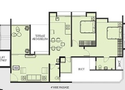 2 BHK 601 Sq. Ft. Apartment