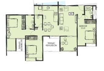 3 BHK 869 Sq. Ft. Apartment