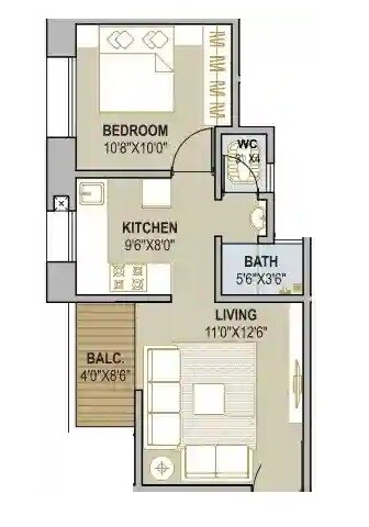 1 BHK 400 Sq. Ft. Apartment