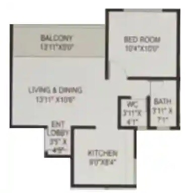 1 BHK 481 Sq. Ft. Apartment