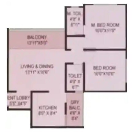 2 BHK 561 Sq. Ft. Apartment