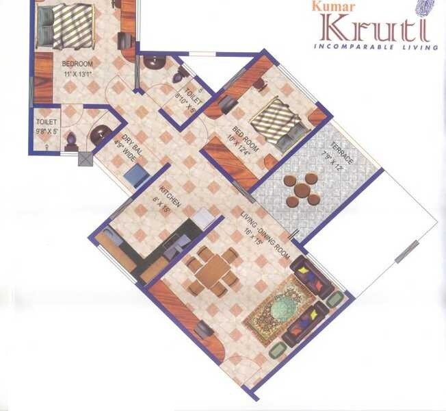 Other, kumar-kruti 2 Bedroom 850 Sq.Ft. Apartment In Kalyani Nagar Pune 8809025