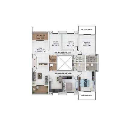 2 BHK 585 Sq. Ft. Apartment in Kumar Palmcrest