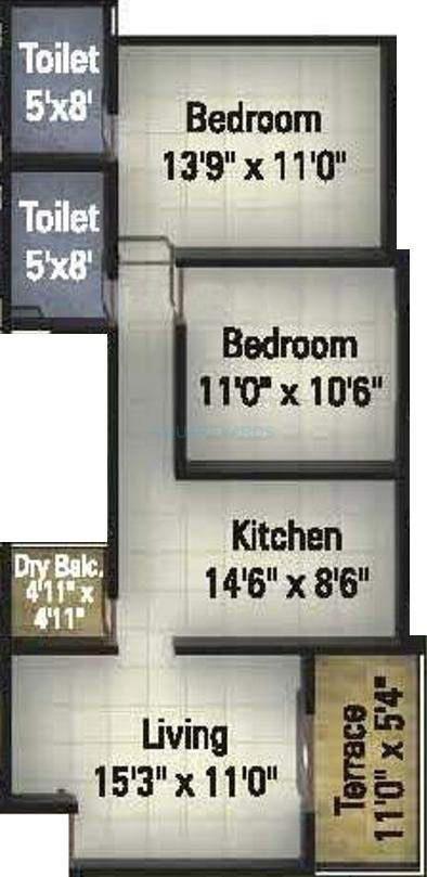 2 BHK 700 Sq. Ft. Apartment