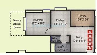 1 BHK 580 Sq. Ft. Apartment