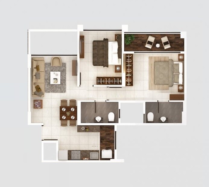 2 BHK 470 Sq. Ft. Apartment