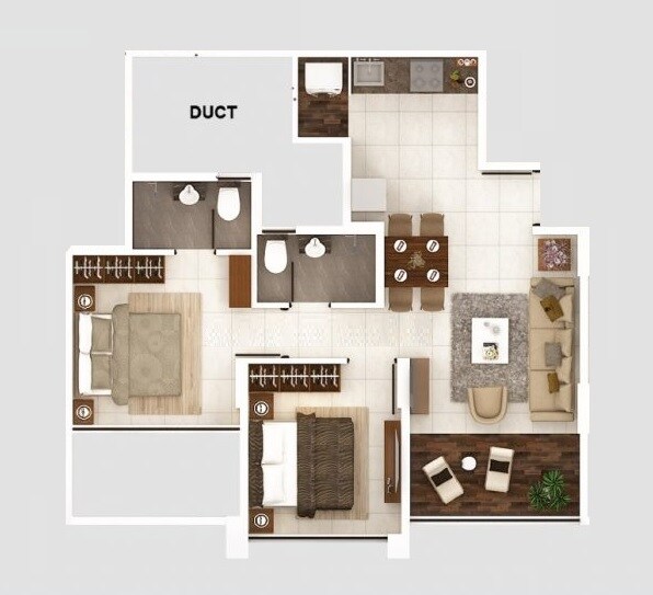 Other, kumar-pebble-park 2 Bedroom 602 Sq.Ft. Apartment In Hadapsar Pune 8843020