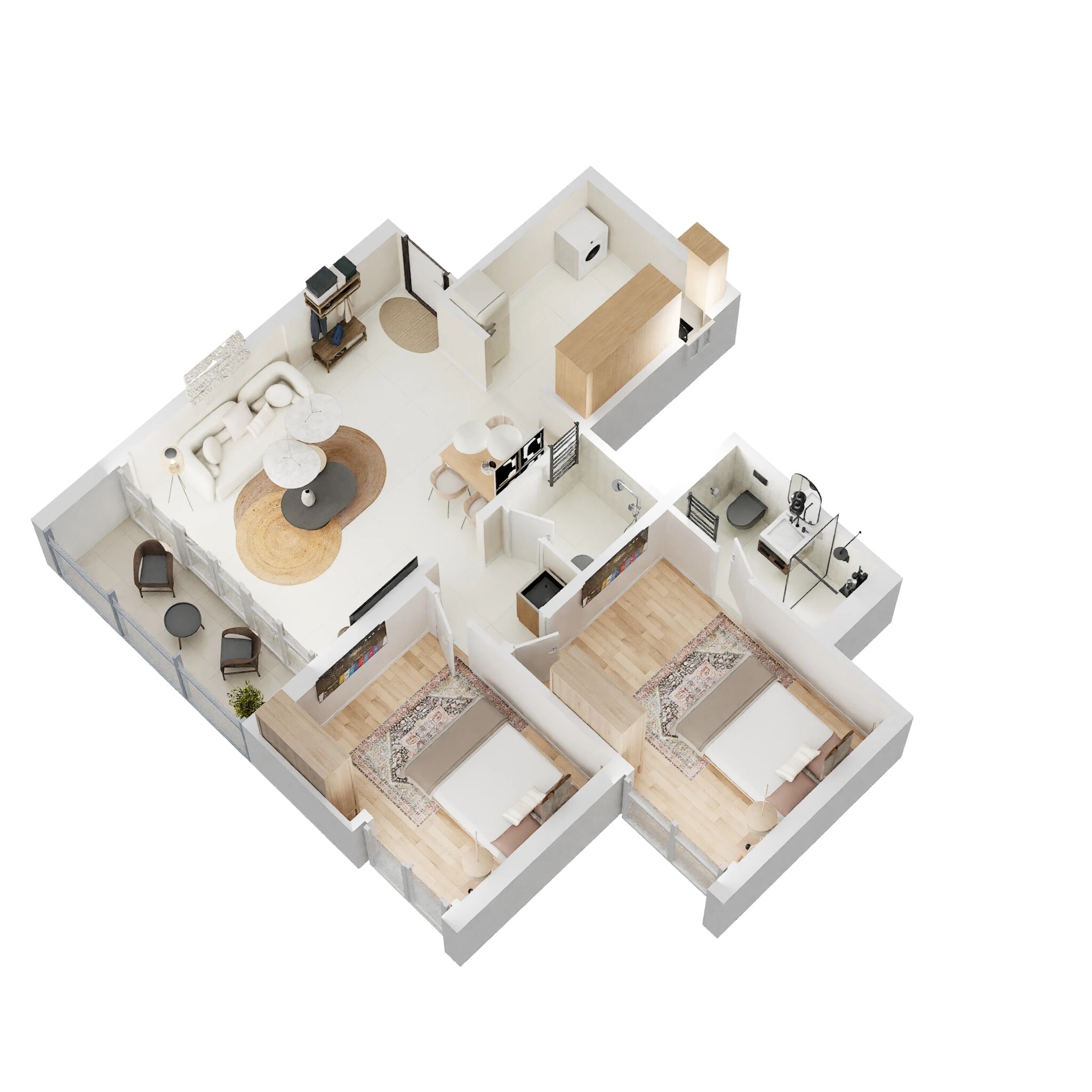 Floor plan of 2 BHK 730 Sq. Ft. Apartment in Kumar Primeview, Pune