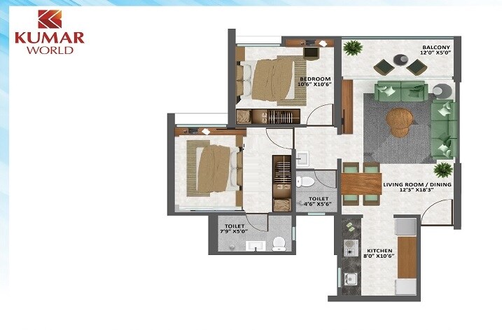 Other, kumar-primeview 2 Bedroom 730 Sq.Ft. Apartment In Hadapsar Pune 9162170