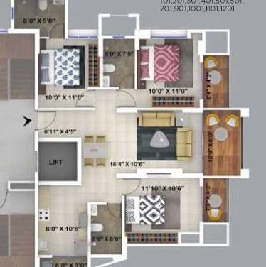 kumar primrose apartment 3 bhk 848sqft 20210129160143