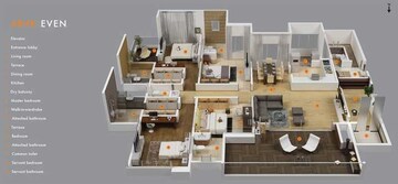  4 BHK Apartment at Kumar Selena B, Baner – for Rent