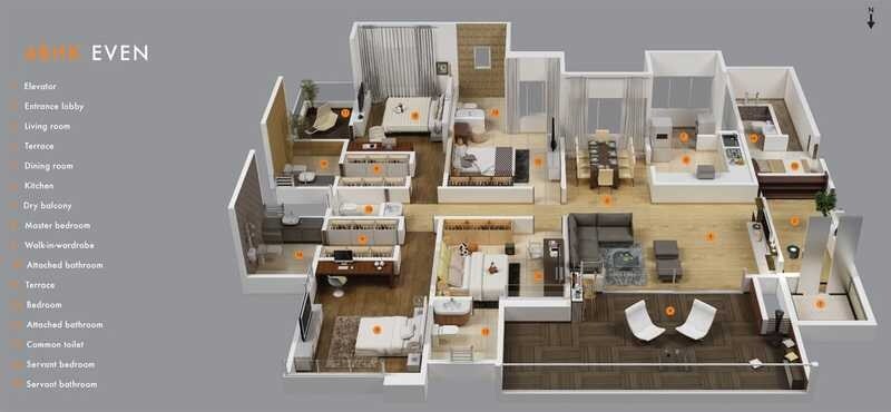 Other, kumar-selena-b 4 Bedroom 2375 Sq.Ft. Apartment In Baner Pune 8918377