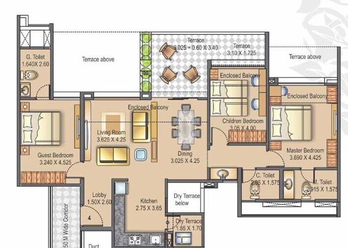 Other, kunal-kunal-aspiree 3 Bedroom 1172 Sq.Ft. Apartment In Balewadi Pune 9049497