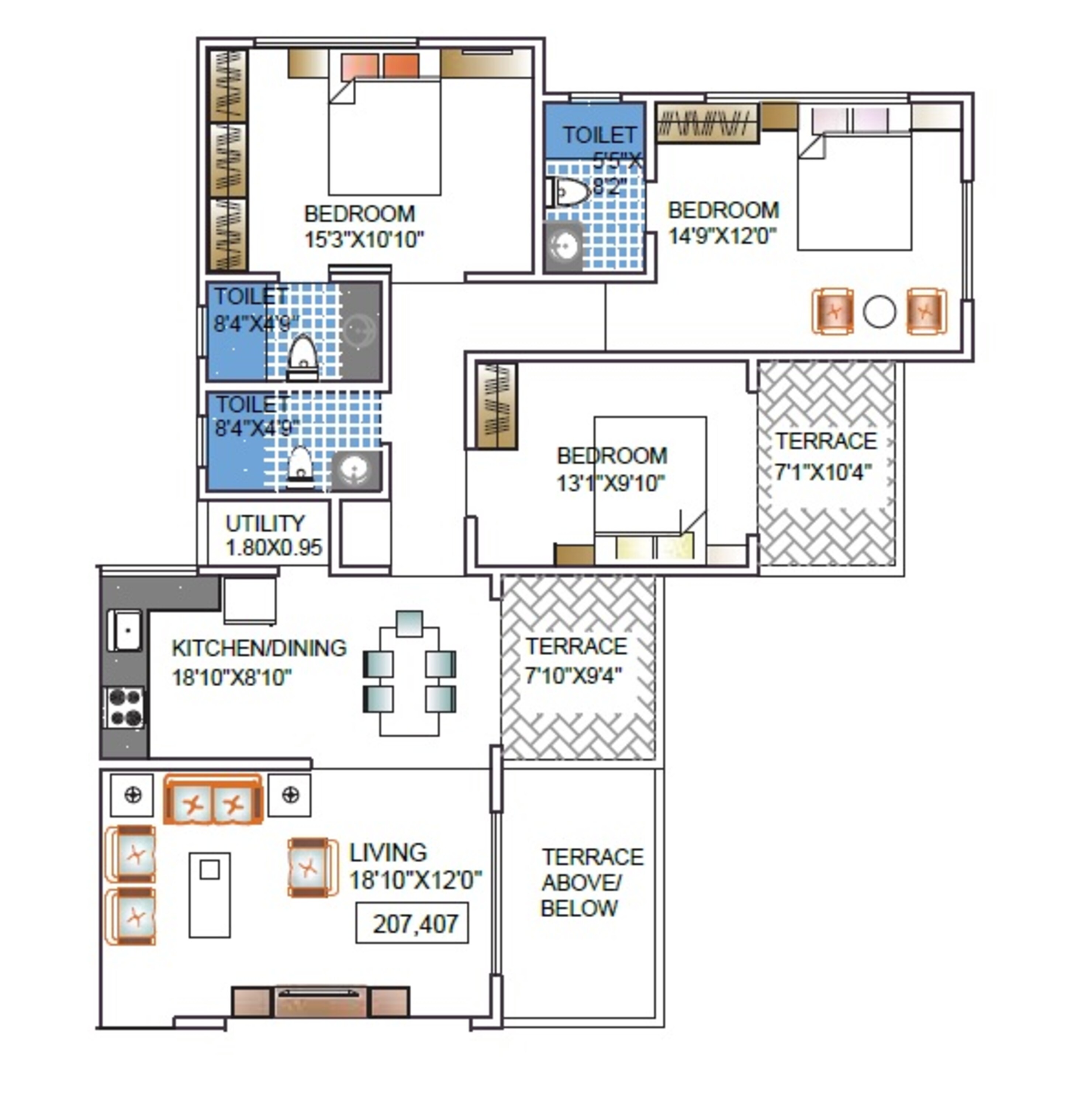 kundan la ventana apartment 3 bhk 1315sqft 20215029165045