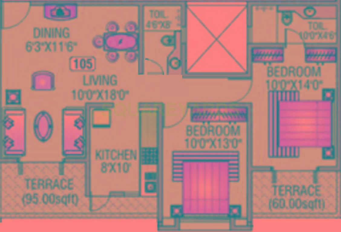 2 BHK 994 Sq. Ft. Apartment