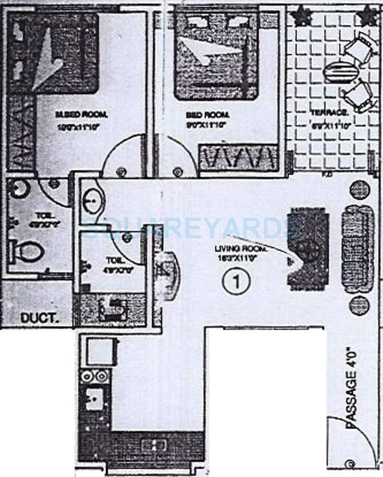 kundan spaces house apartment 2bhk 854sqft 11510