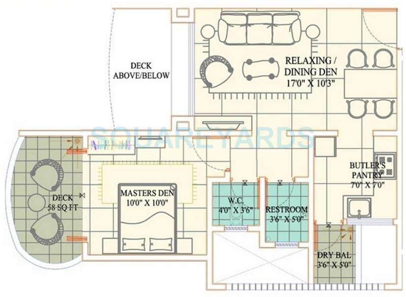 Floor plan of 1 BHK Apartment - 620 sq. ft. in Kundan Spaces Paradise, Pune